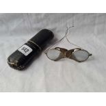 Another pair of metal framed spectacles with hinge side pieces