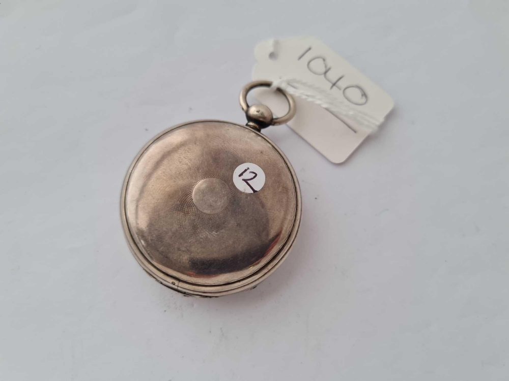 A silver Fusse pocket watch with silvered dial - Image 3 of 3