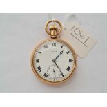 A gents rolled gold pocket watch by Pinnacle with seconds dial WO