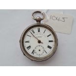 A gents silver pocket watch AF