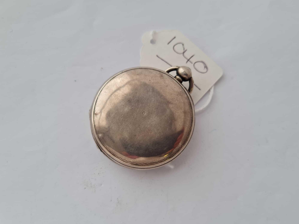 A silver Fusse pocket watch with silvered dial - Image 2 of 3