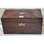 A Victorian Rosewood box, inlaid with MOP and dated 1848 - 13" wide
