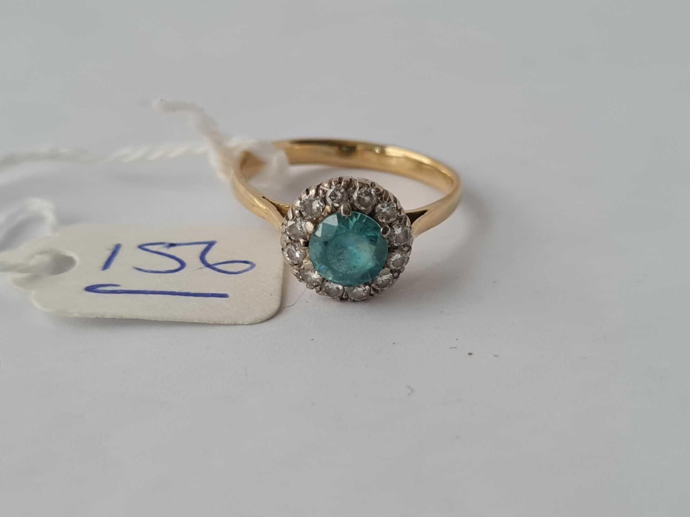 A diamond and zircon ring 18ct gold size Q - 3.5 gms - Image 2 of 2