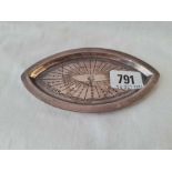An oval pin dish, 5.5” wide, Sheffield 1906 also by JD & S, 48g