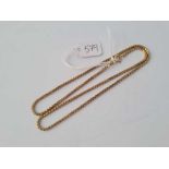 An 18” 9ct box link neck chain 10g