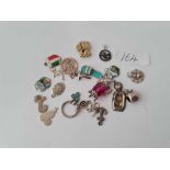 Nineteen assorted silver charms 23g