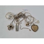 A bag of silver pendant necklaces including some by Carrick 50g inc