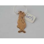 A pendant in the form of yogi bear 9ct