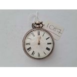 A pair cased silver Fusse pocket watch