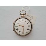 A good pair cased gents pocket watch by Will Spurge of Woolwich