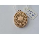 A good oval locket embossed with a cross