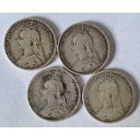 Four Victoria Jubilee head sixpences