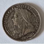 Victoria silver penny 1893 high grade