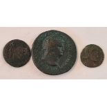 Three Roman copper coins