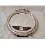 A good dressing table mirror, circular with shell surmount - 16" high - Birmingham 1913 by HM