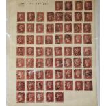 GB Q. V. 1d rds selection 140-205 good condition (65) on sheet