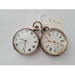 Two gents silver pocket watches one AF