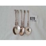 Five small Dutch spoons with figure finials - import mark for 1894
