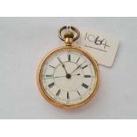 A gents rolled gold chronograph pocket watch with seconds sweep WO