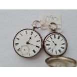 A ladies silver hunter fob watch and gents silver pocket watch AF