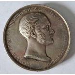 Large 1870 silver medallion 4.6 diameter 68 g.