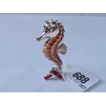 A Saturno 925 standard enamel decorated seahorse - London 1961