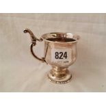 An Irish christening mug with fancy handle - 3.5" high - Dublin 1814 - 87 g.
