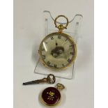 Antique yellow metal ladies pocket watch & 1 other