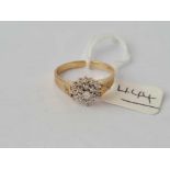 A fancy diamond cluster ring 9ct size S - 2.6 gms