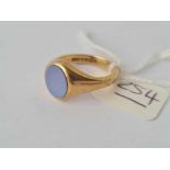 A quality sardonyx signet ring 9ct size N - 5.1 gms