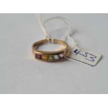 A five coloured stone ring 9ct size P - 2.3 gms