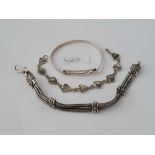 Three silver bracelets - 51 gms