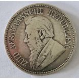 1892 South Africa half-crown, only 16,000, rare minted