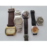 Five gents assorted wrist watches