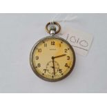 A gents metal cased military pocket watch by Cyma seconds dial WO