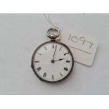 A ladies silver fob watch