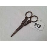 A pair of 19th Century chased scissors with sheath - 3.5" long