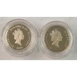 Two proof silver £1 coins 1995