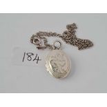 A silver Tiffany locket and silver chain both chain and locket marked ‘Tiffany’