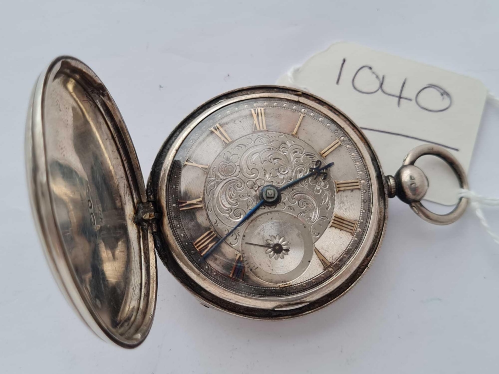 A silver Fusse pocket watch with silvered dial