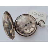 A silver Fusse pocket watch with silvered dial