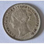 Victoria silver threepence 1874 better grade