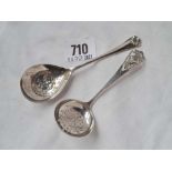 A pierced handled sifter spoon, Edinburgh & a jam spoon, 40g