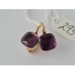 A GOOD PAIR OF 18CT GOLD AMETHYST EARRINGS 9.6g inc