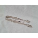 A pair of Exeter bright cut sugar tongs by FP SC