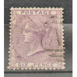 GB SG70 (1855) 6d pale lilac fine used Cat £120