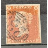 GB SG12 (1841) 1d orange brown imperf, fine margins Cat £275