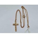 A 9ct cross on 9ct fine link chain 3.4g