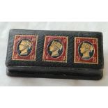 A Victorian spring back stamp box in fine condition