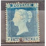 GB 1854 2d Blue SG 20, small crown, perf 16 on blued paper double letter printing, unused. CAT £5500